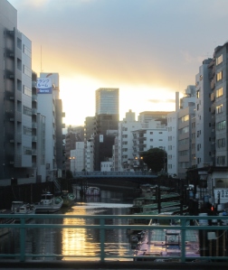 A serene looking Tokyo at sunset.