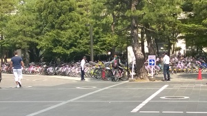 Lots of bikes parked at Kyoto University